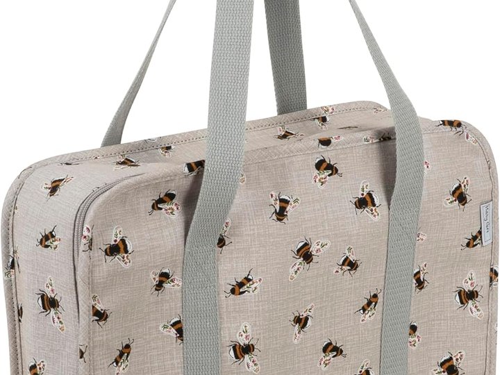 Sac de rangement crochet et tricot, motif abeilles