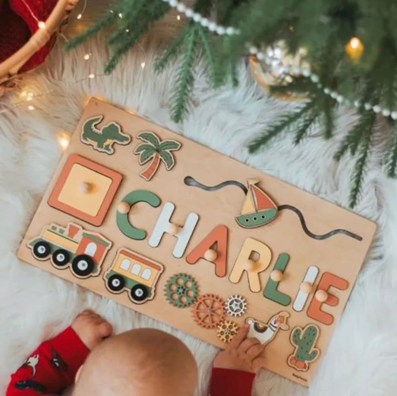 Puzzle en bois personnalisé au prénom de l’enfant 