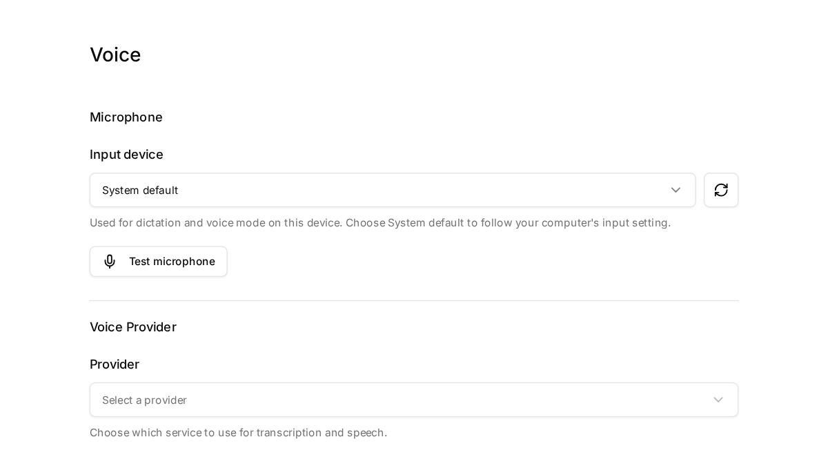 Choosing a microphone in Voice settings and watching the input level meter respond