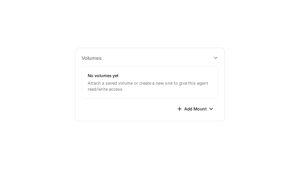Picking a saved folder from Add Mount attaches it to the agent