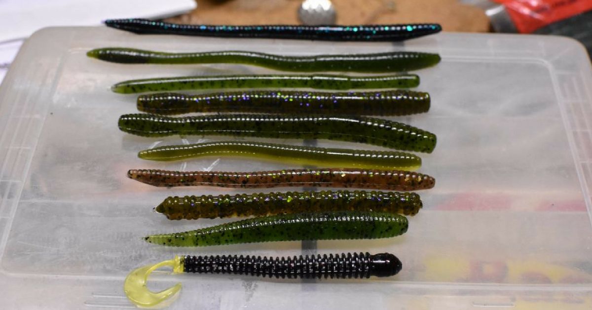 24ct SMOKE FLAKE 6 Ribbon Tail WORMS Bass Fishing Lures Soft Plastic Worm  Baits