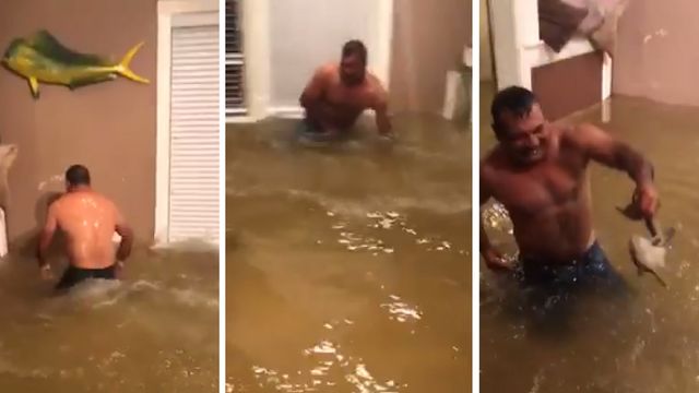 Persistent Houston Man Catches Fish In His Living Room