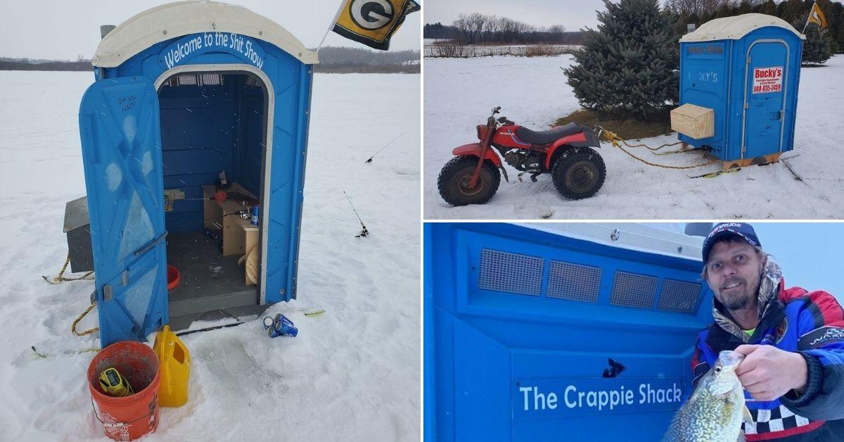 Wisconsin Man Turns Porta-Potty Into Custom Crappie Ice Fishing Shack