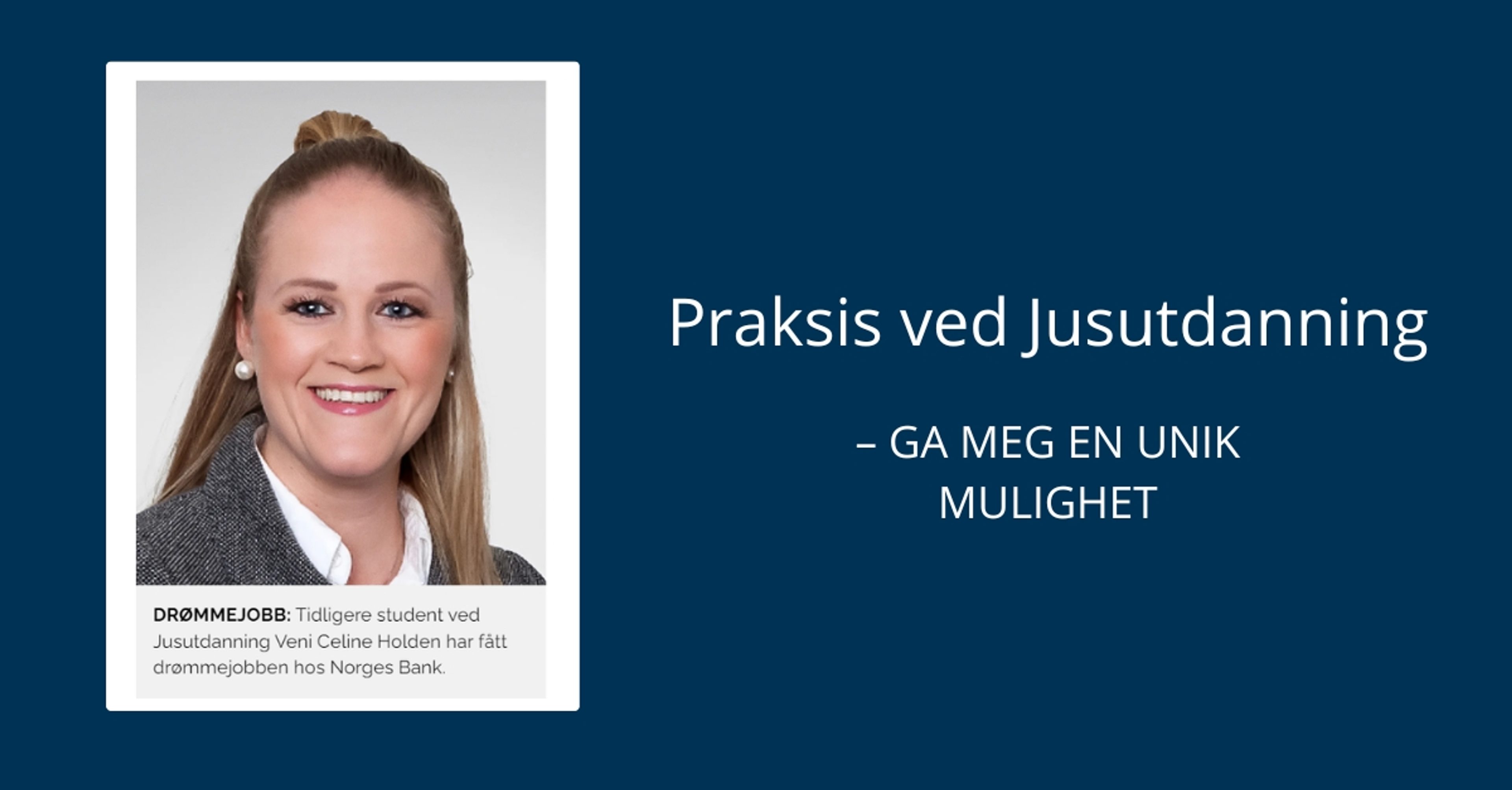 Avisoppslag om praksis ved Jusutdanning
