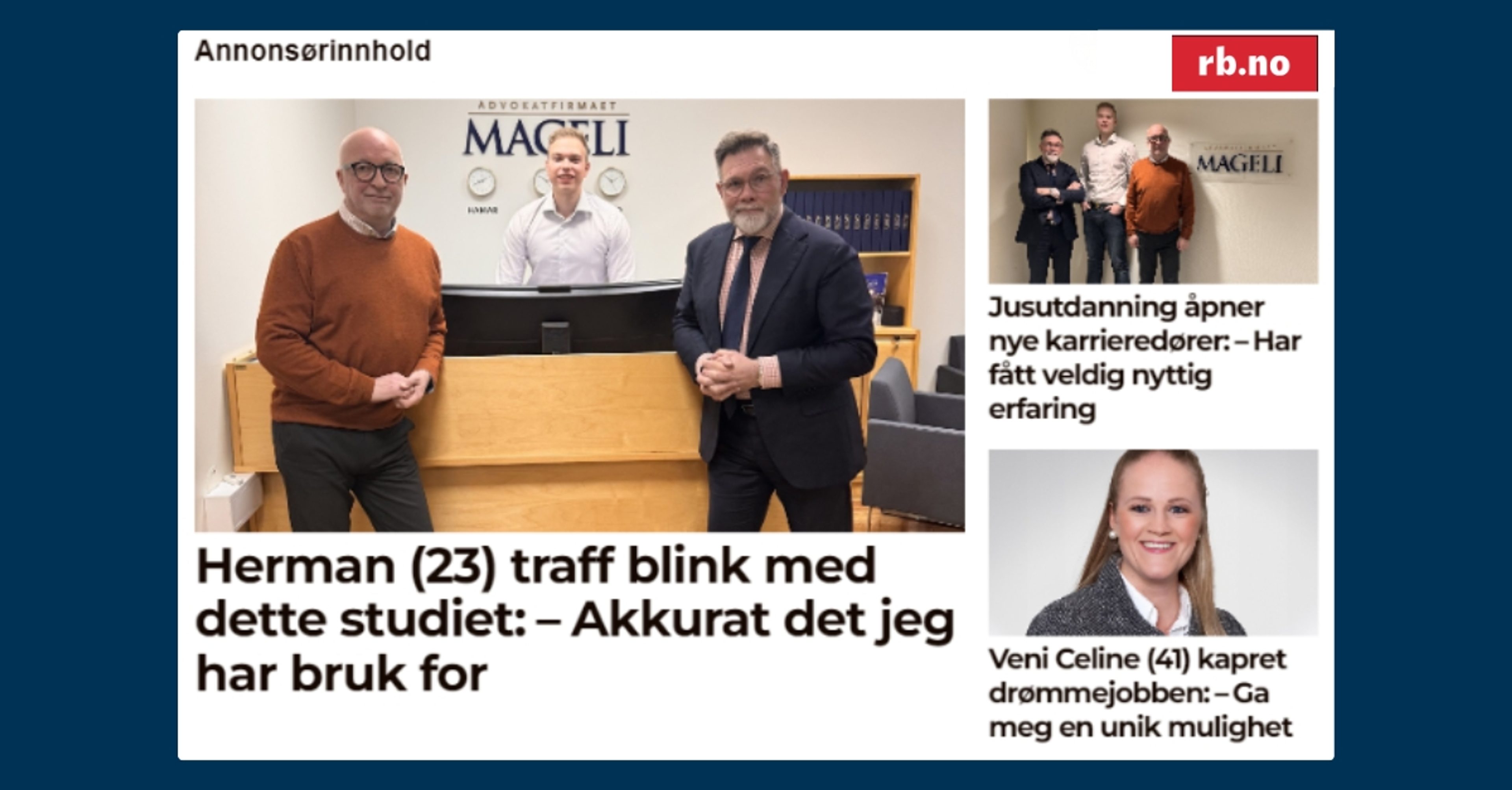 Avisoppslag om Herman Langfeldt Nordeide