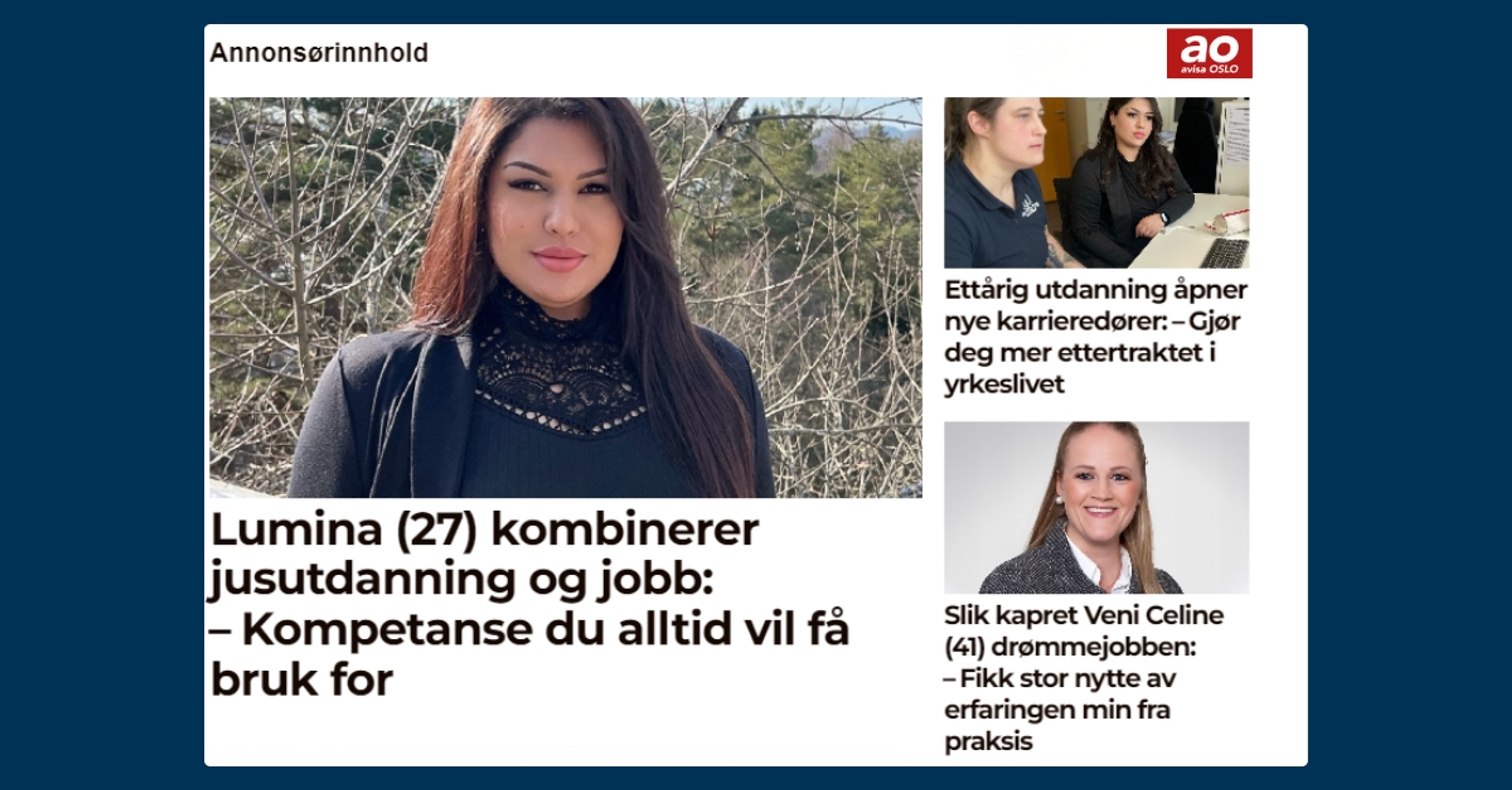 Avisoppslag om Lumina Mirza Abbas