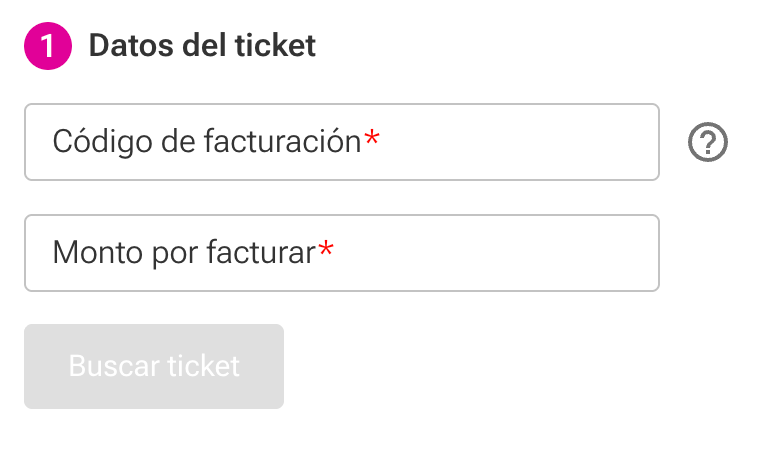 Captura de pantalla "Datos del ticket" portal de facturación de Liverpool