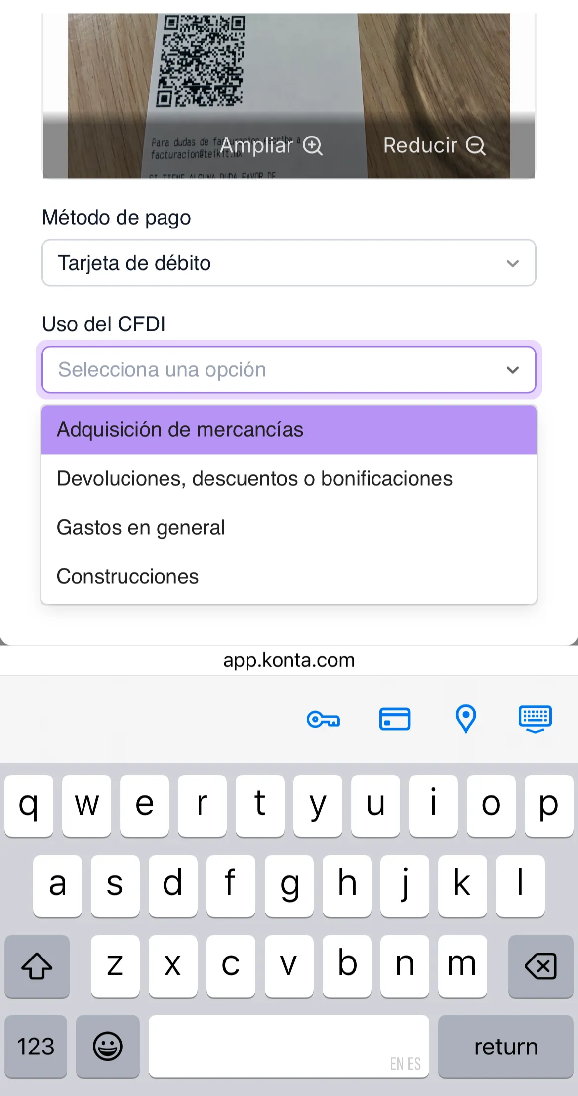 Factura tu ticket Konta.com