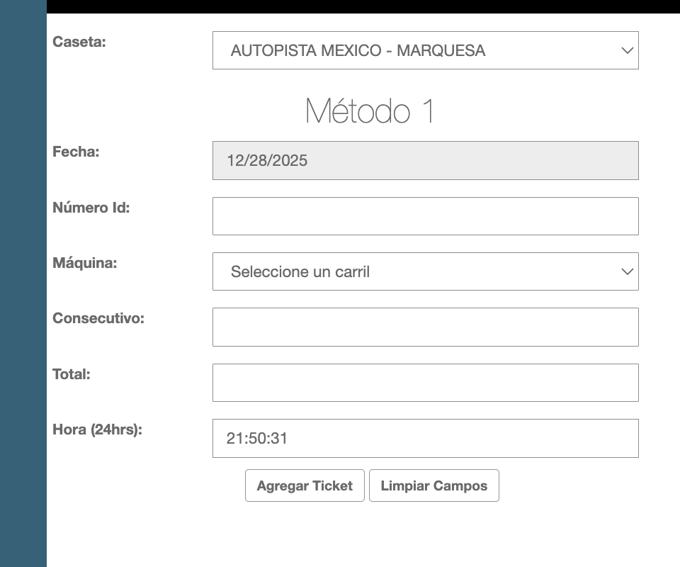 Captura de pantalla portal de facturación PINFRA