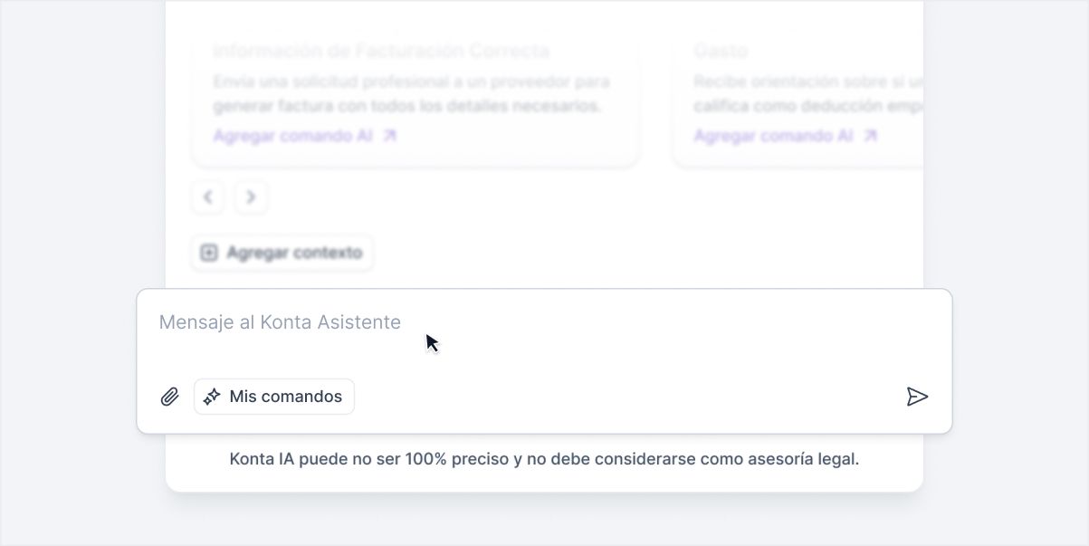 Konta IA chat input en app