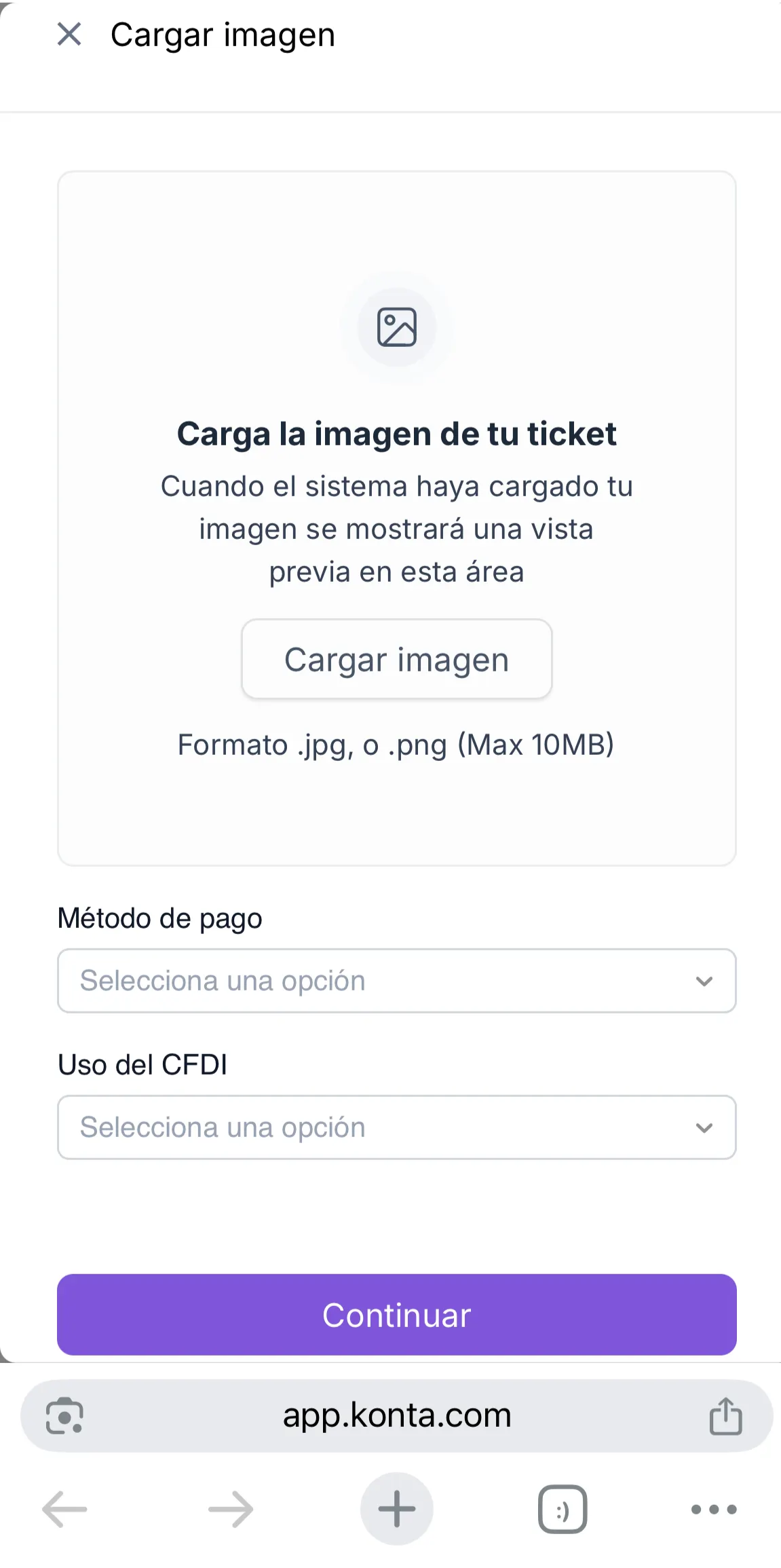 Factura tu ticket Konta.com