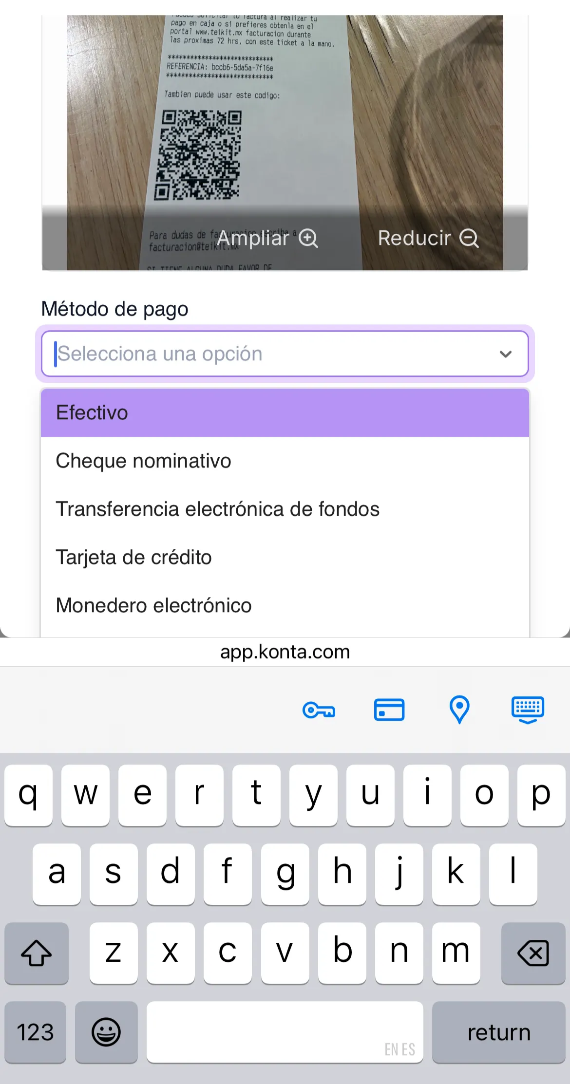 Factura tu ticket Konta.com