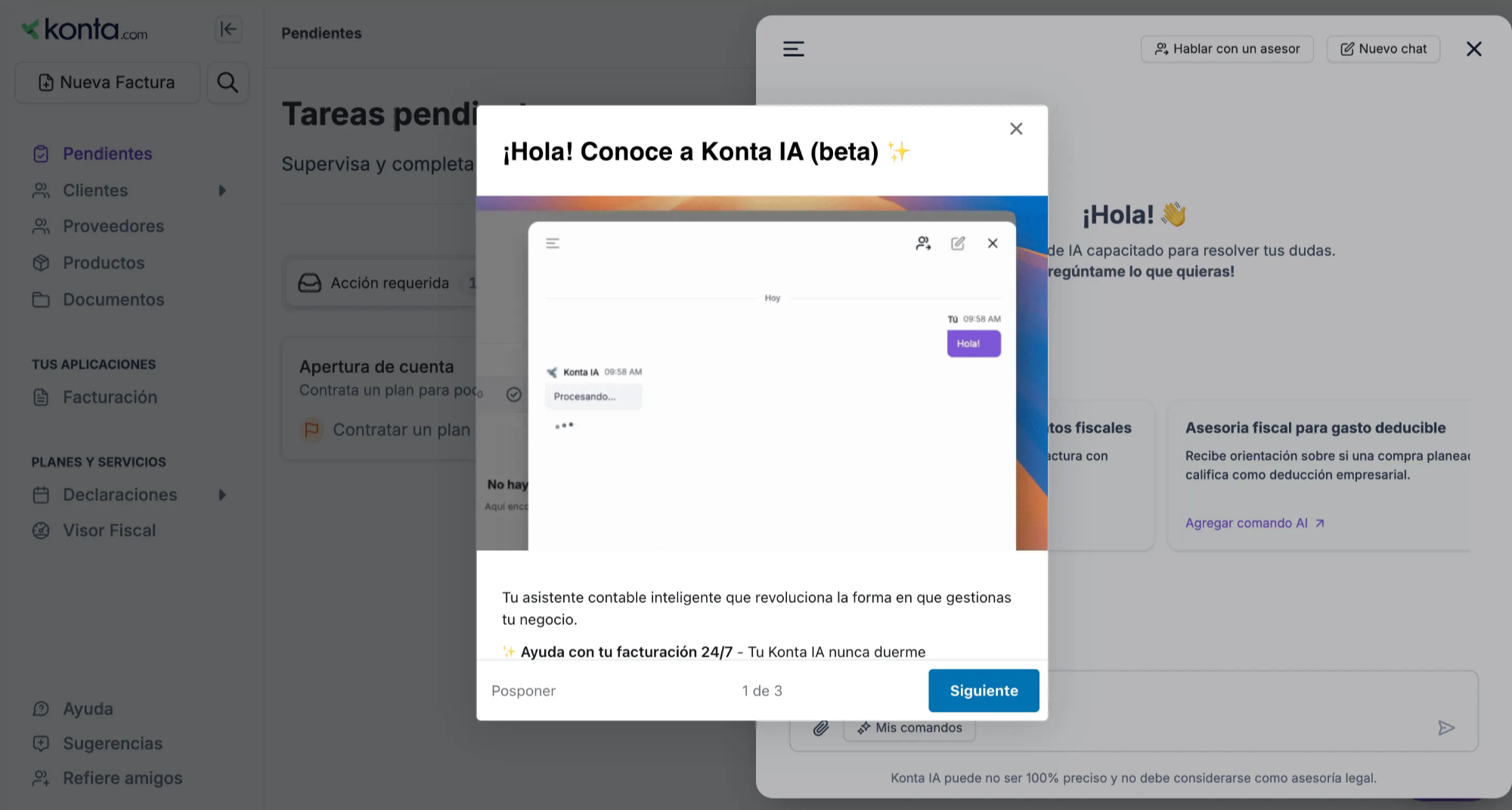Captura de pantalla Konta AI