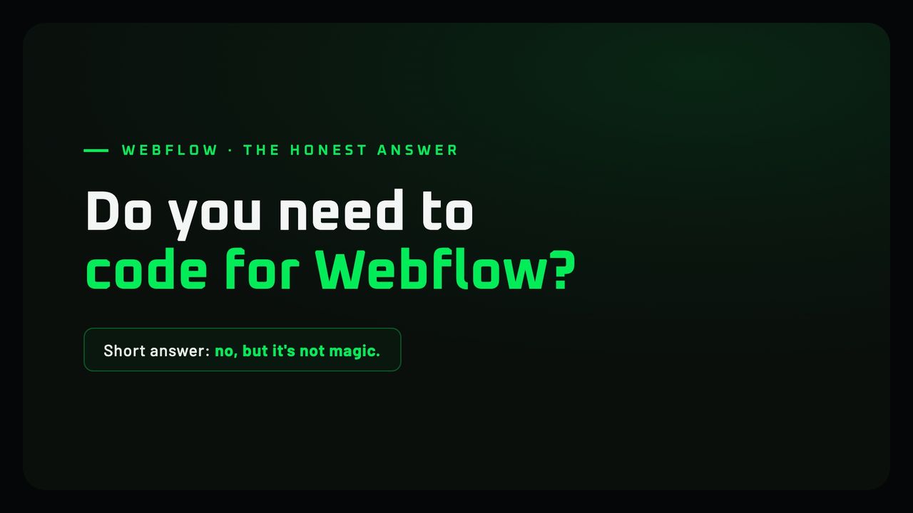 Do you need to code to use Webflow? The honest answer