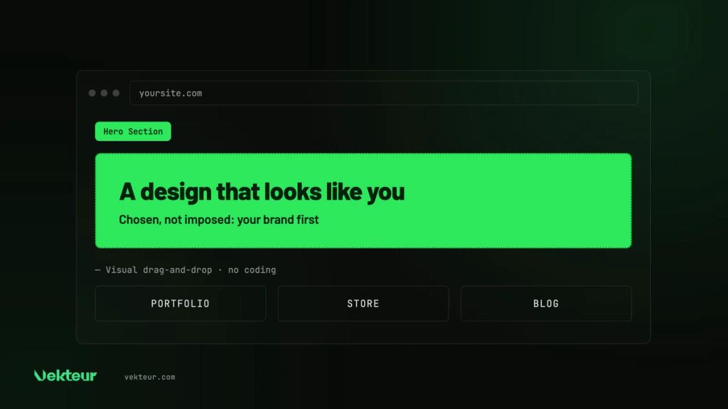 visual editor of a custom website