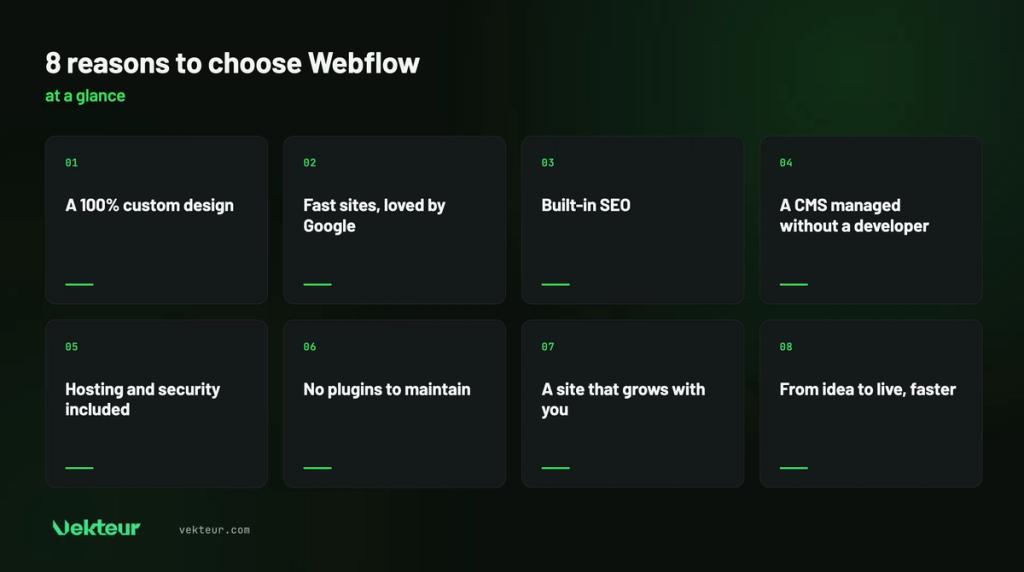 8 reasons to choose Webflow