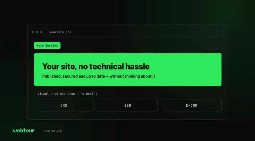 visual editor for a site managed without technical knowledge