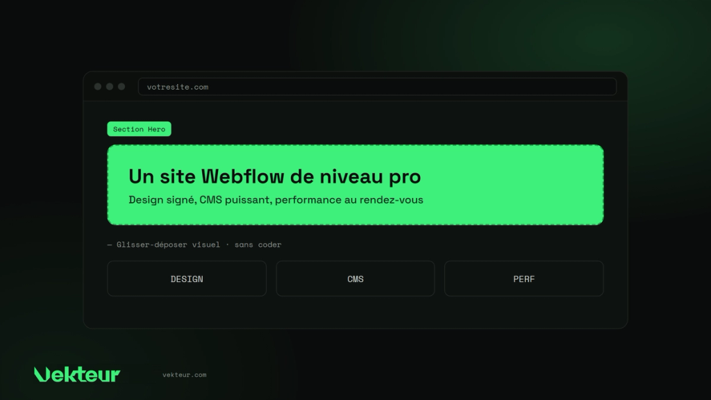 un site Webflow de niveau pro, géré par une agence