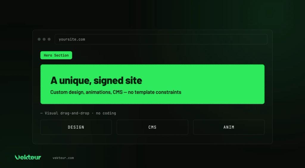 a unique Webflow site designed by an agency