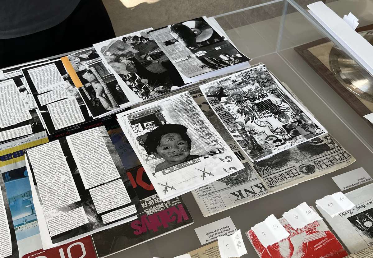Original 1990s Lithuanian zines in a display case