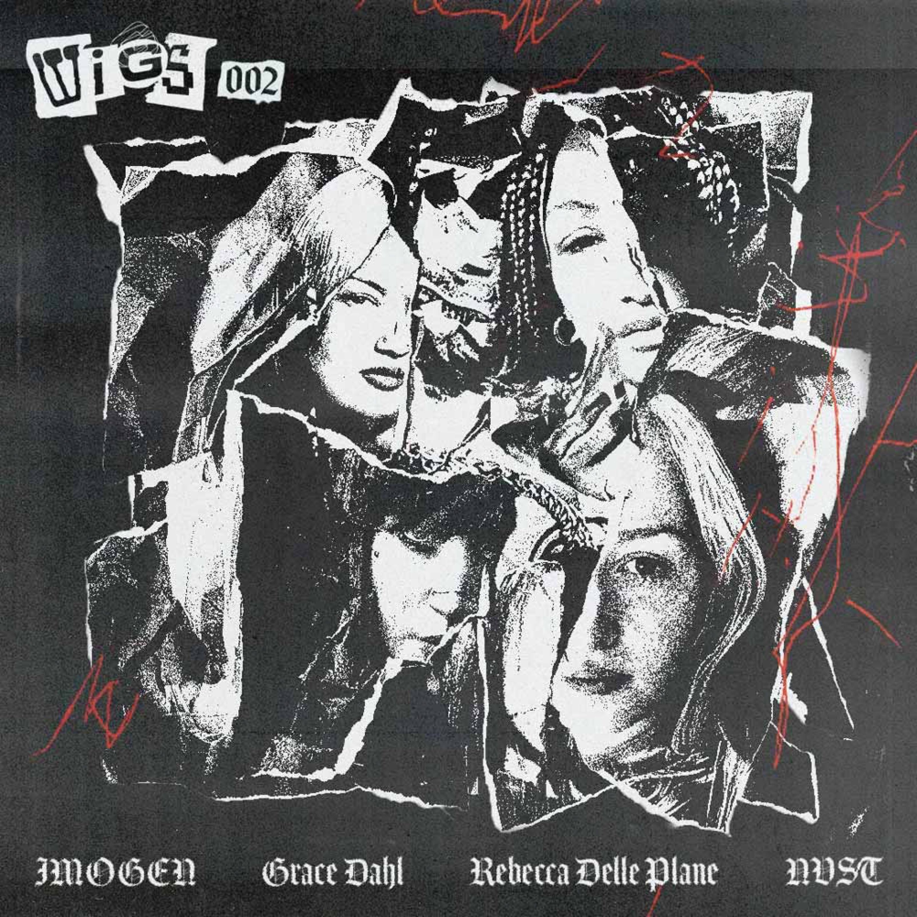 Wigs 002 cover with collaged black-and-white portraits