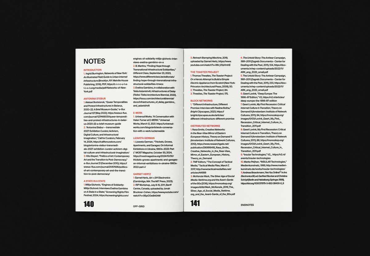 OFF-GRID book notes spread