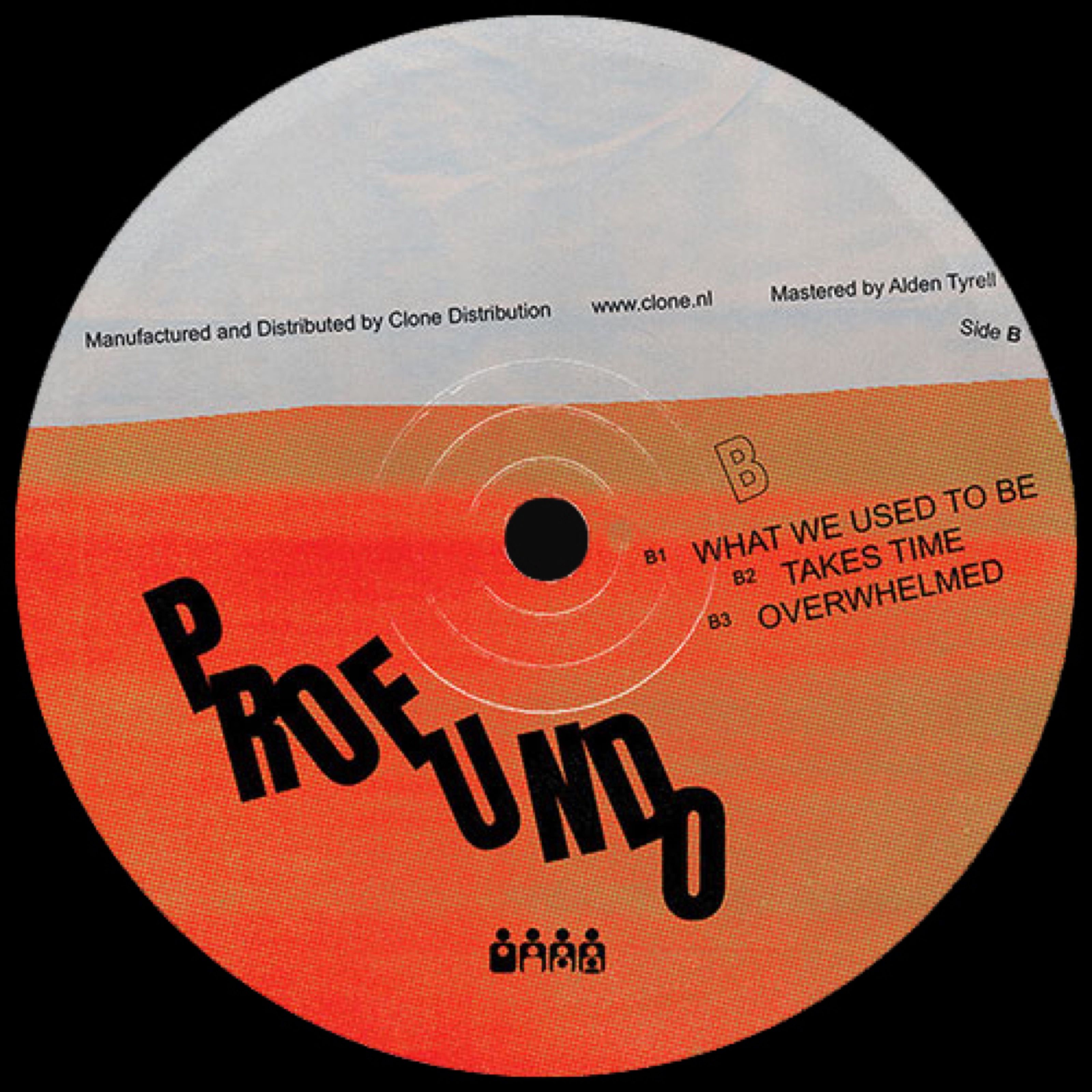 Felipe Gordon Profundo vinyl label side B with skewed title, Clone