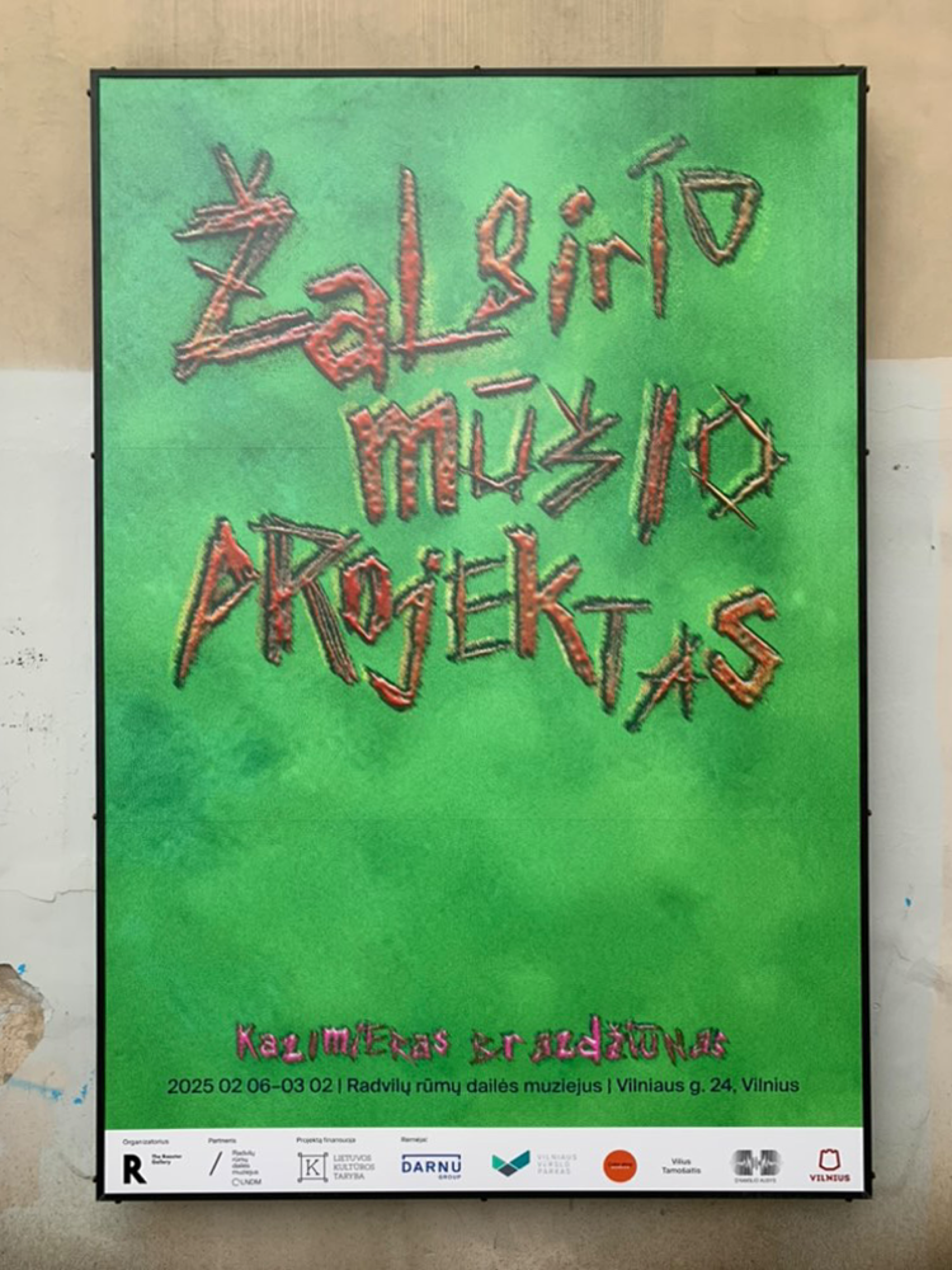 Žalgiris Battle Project (Žalgirio mūšio projektas) poster with red lettering on green