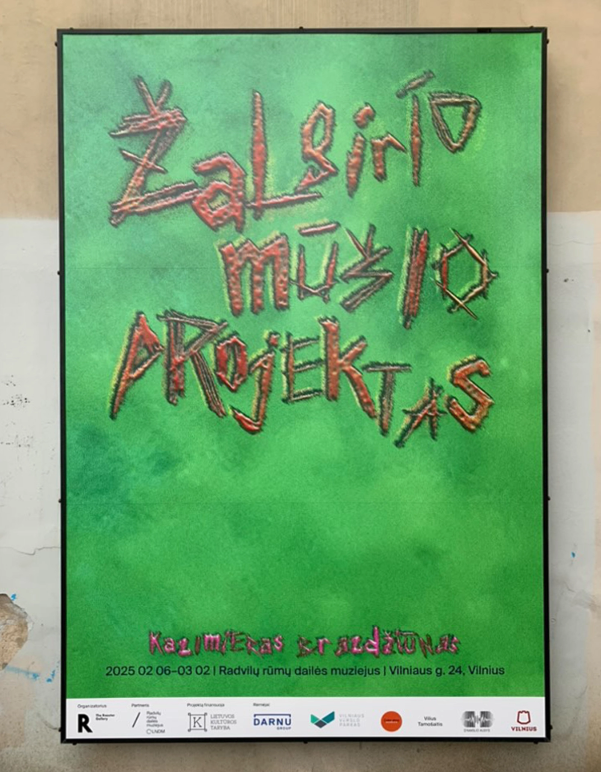 Žalgiris Battle Project (Žalgirio mūšio projektas) poster with red lettering on green
