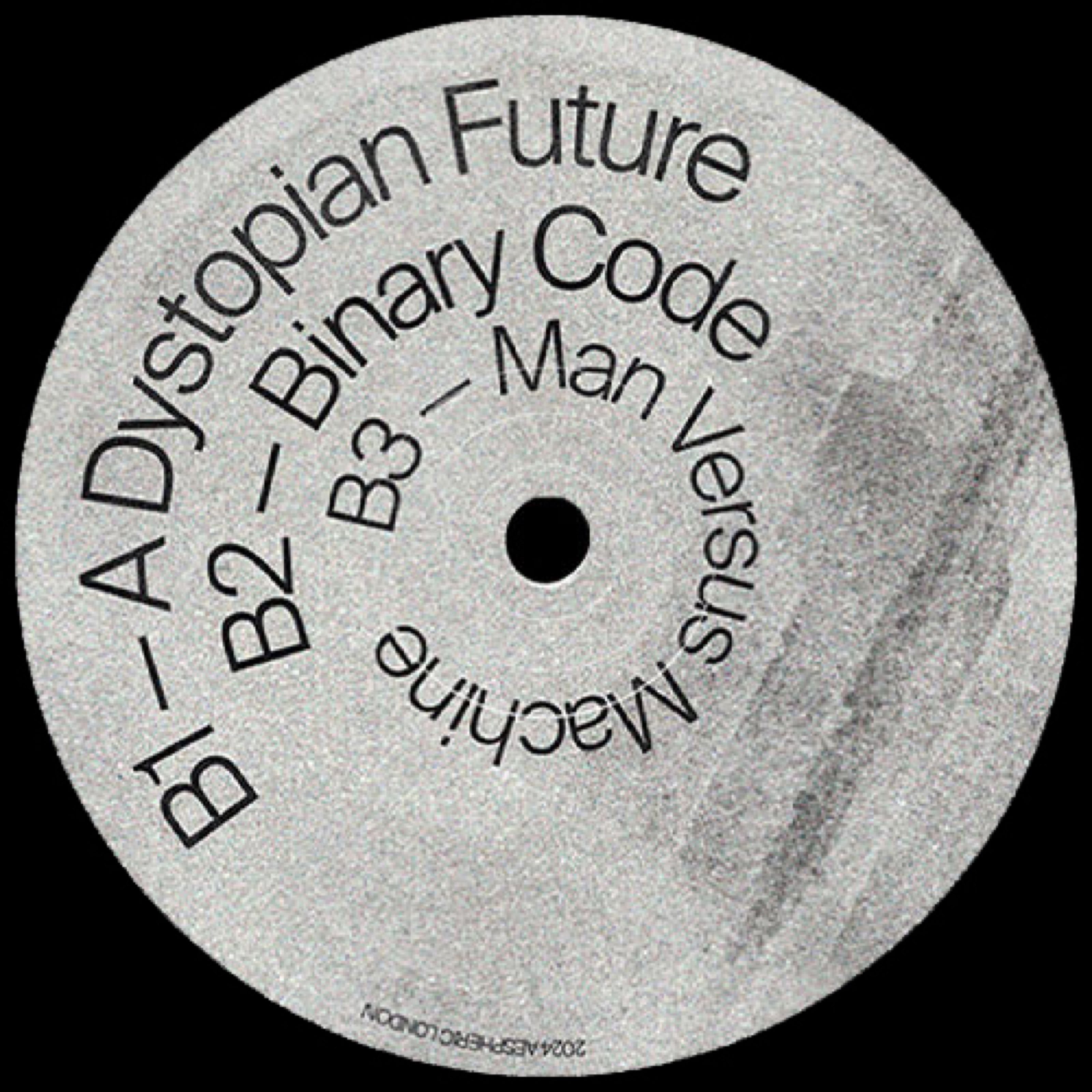 Man Versus Machine vinyl label side B with circular track list