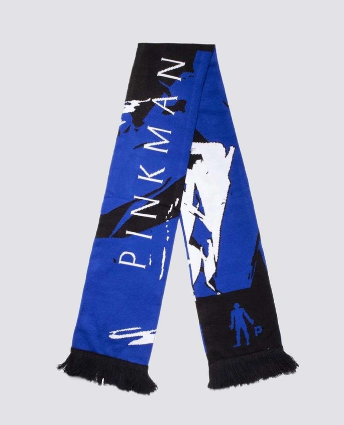 Blue and black Pinkman scarf with white lettering