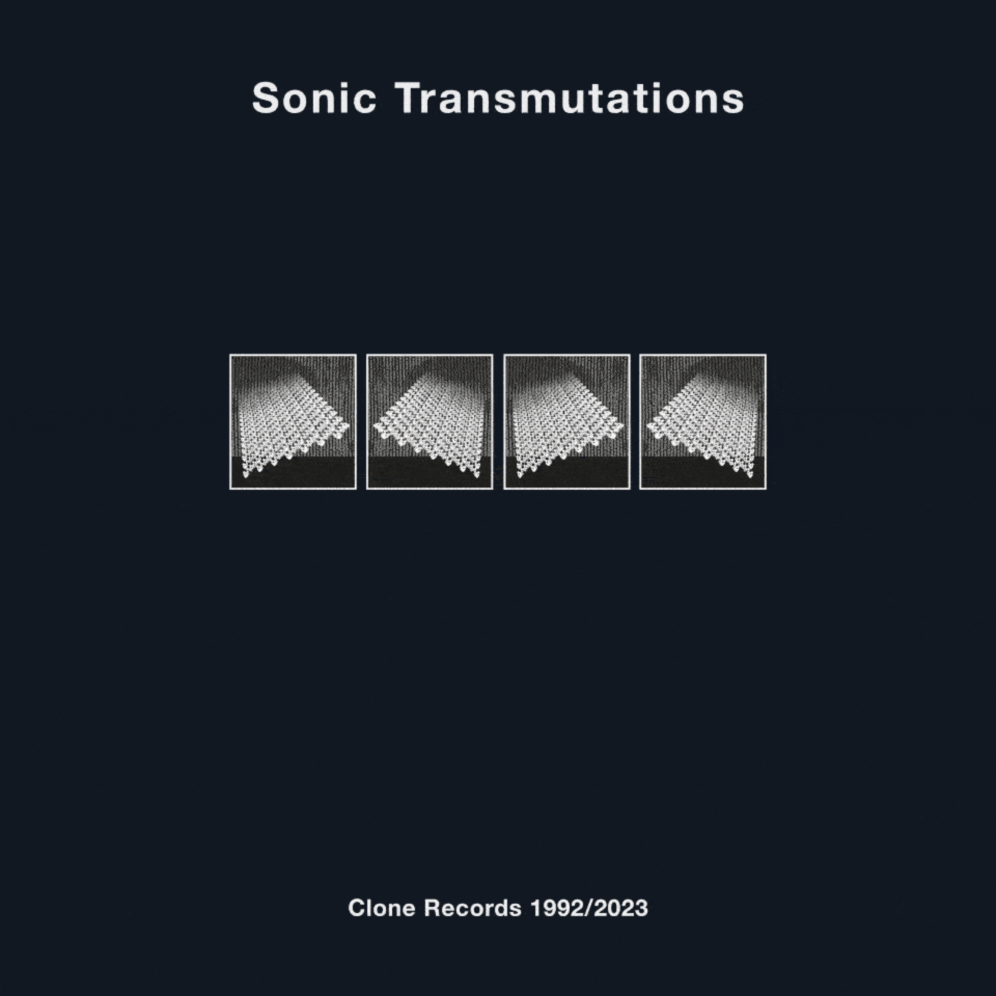 Sonic Transmutations cover variant on navy, Clone Records