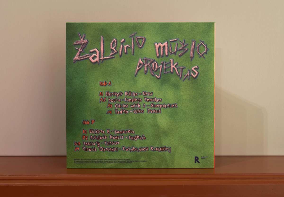 Back of the Žalgiris Battle Project vinyl sleeve with track list