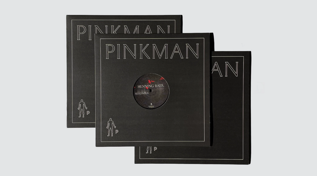 Pinkman vinyl records in black sleeves with silver lettering