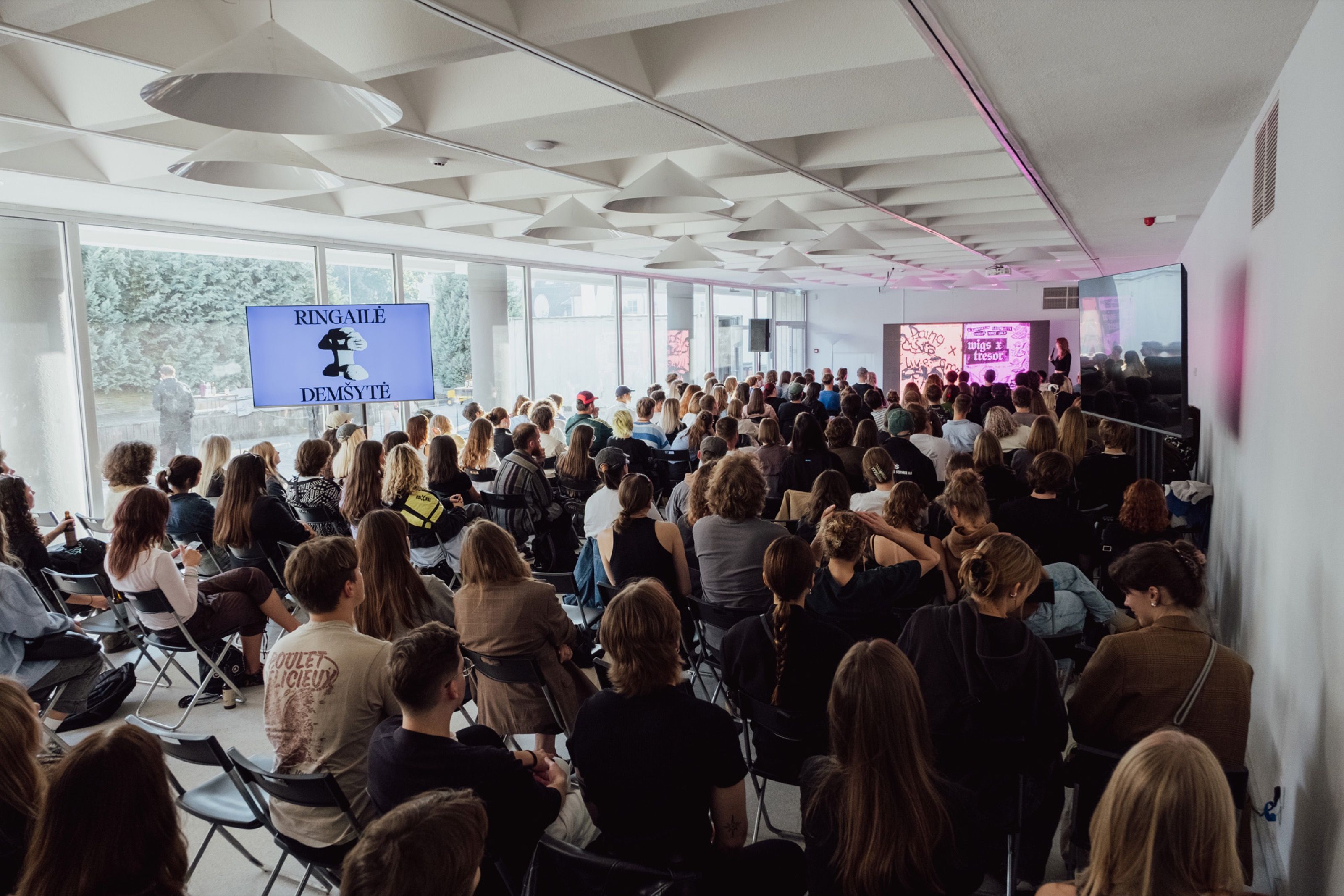 Packed hall at a talk by Ringailė Demšytė