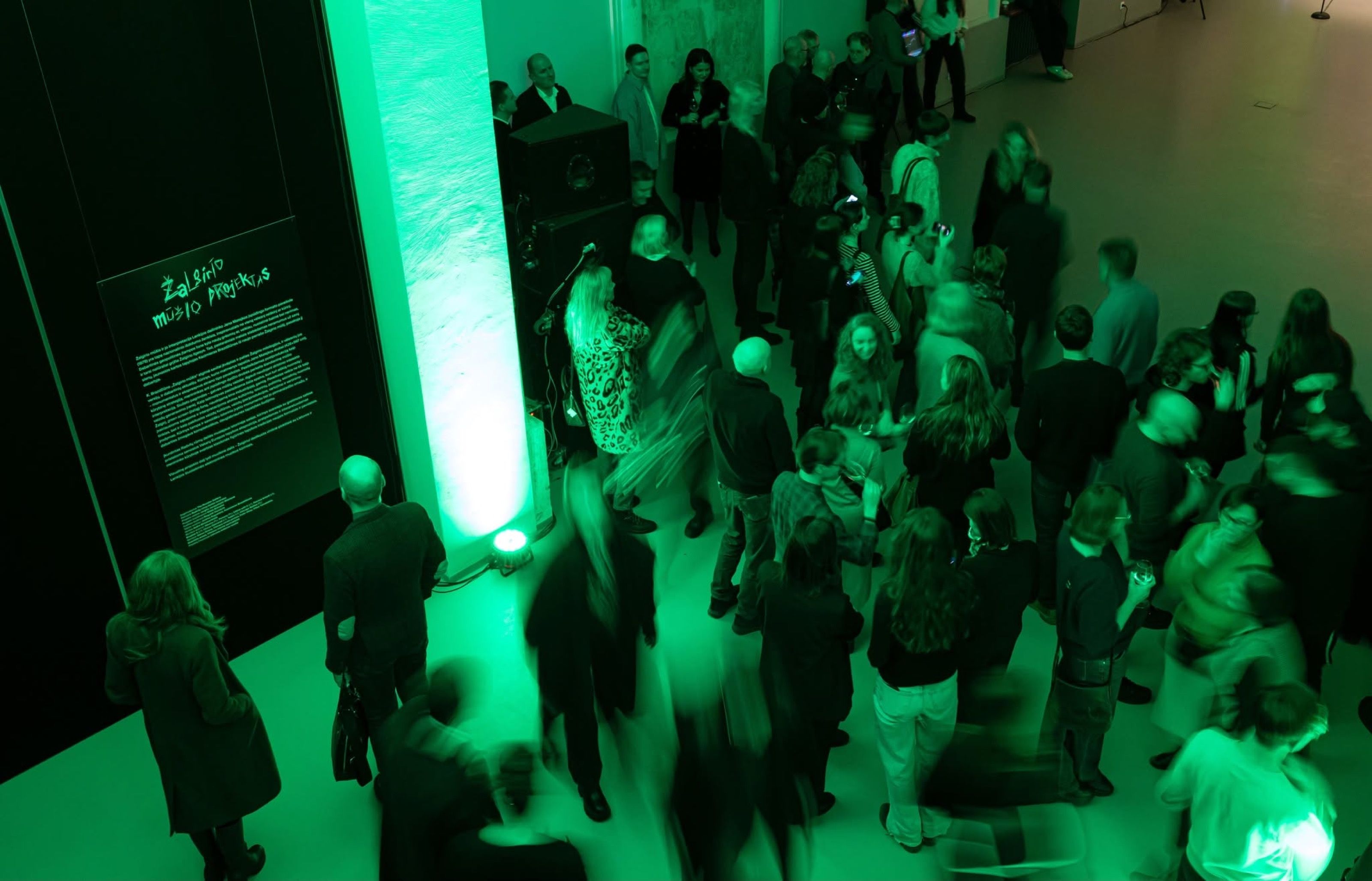 Crowd at the Žalgiris Battle Project opening under green light