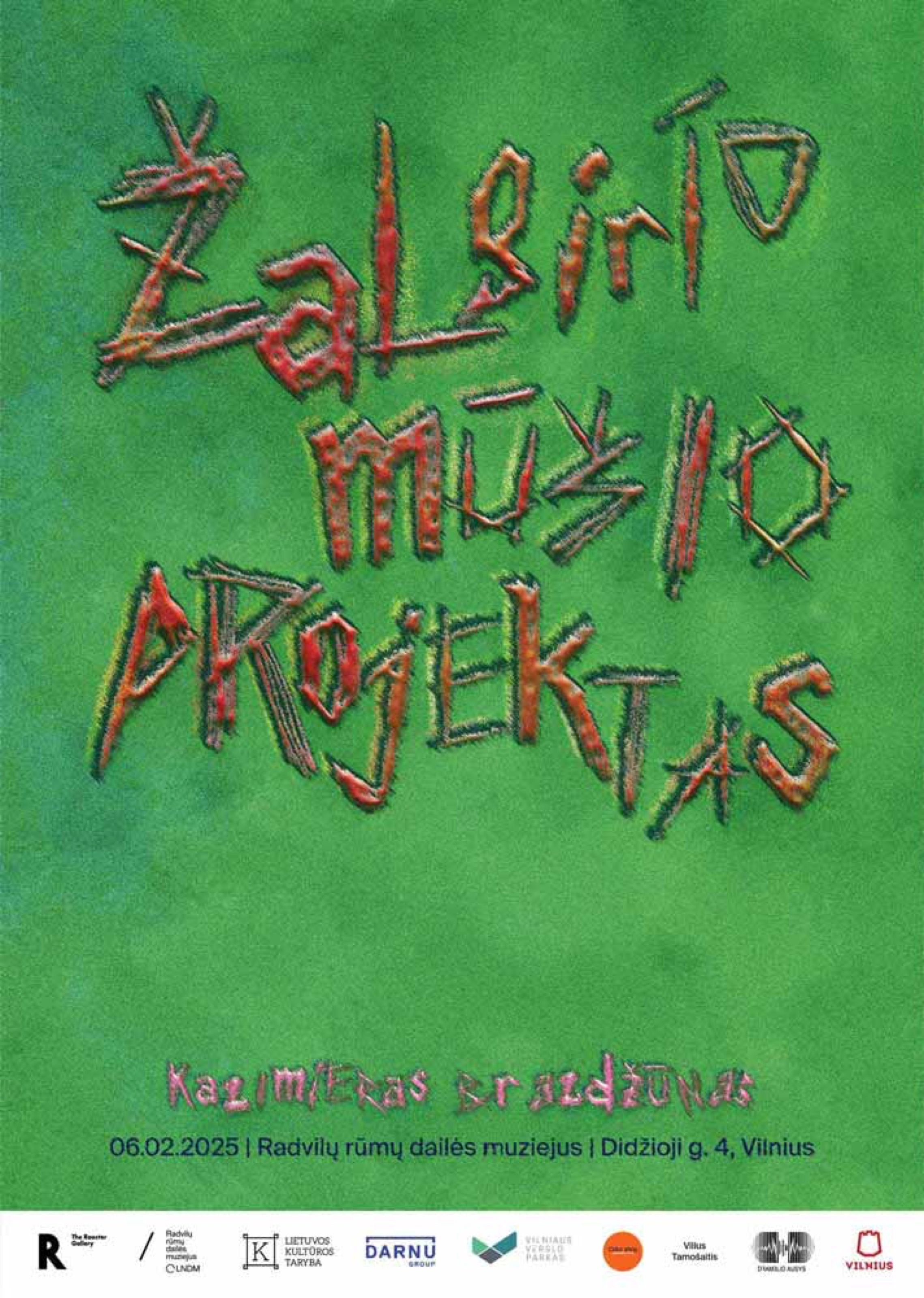 Žalgiris Battle Project (Žalgirio mūšio projektas) poster with red lettering on green