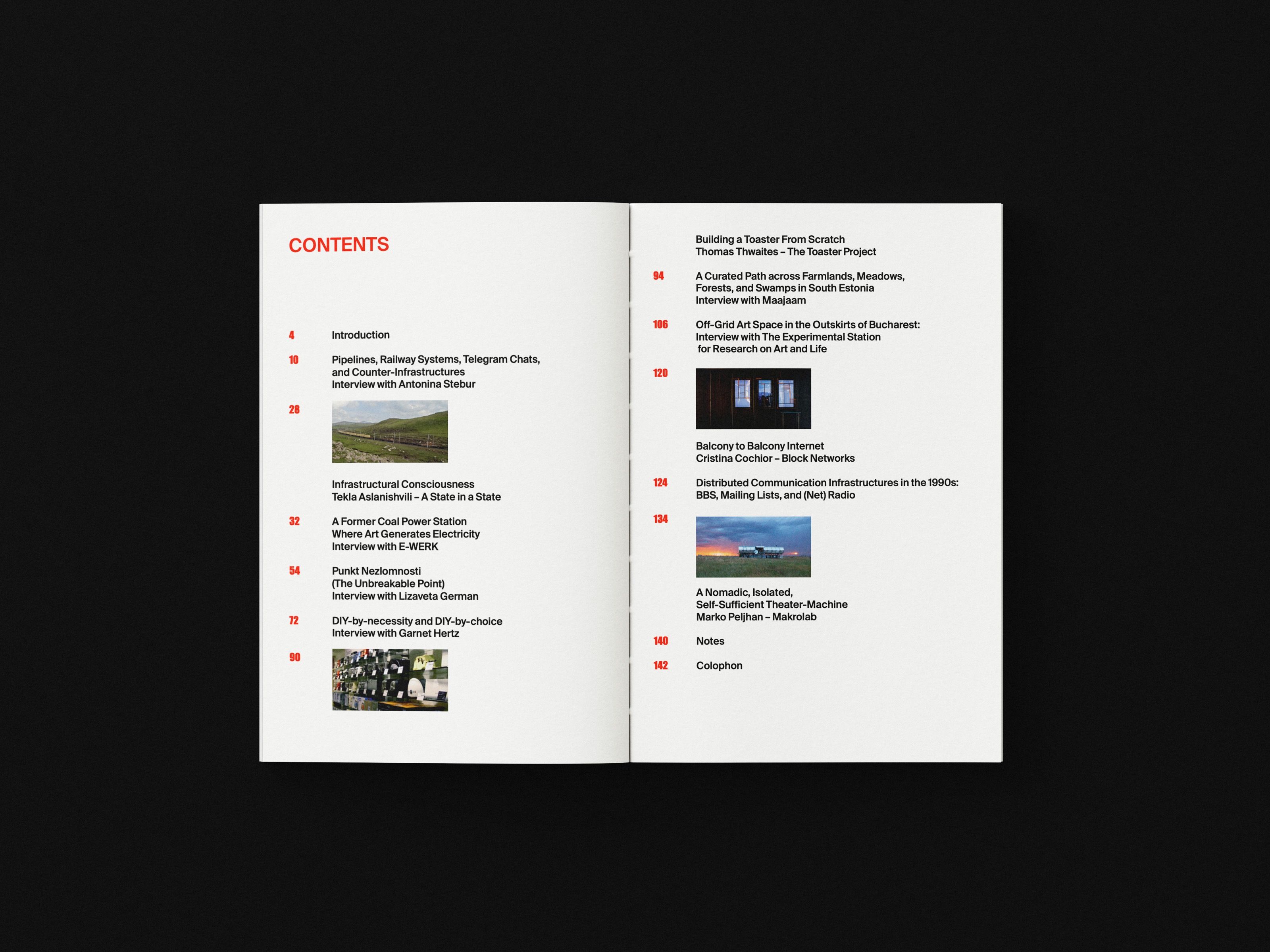 OFF-GRID book contents spread
