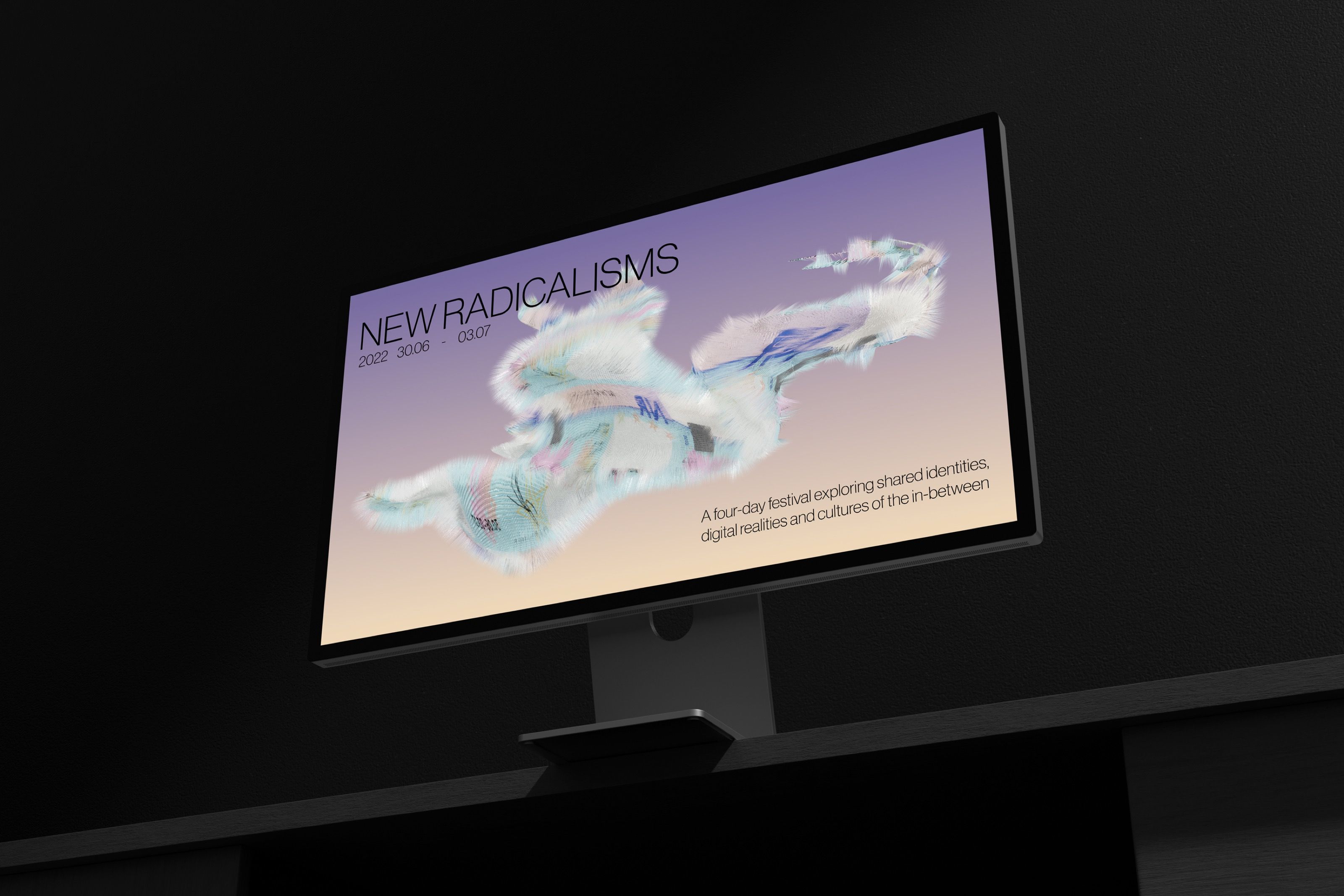 New Radicalisms visual on a screen in a dark room
