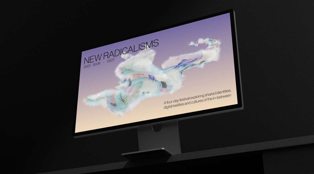 New Radicalisms visual on a screen in a dark room