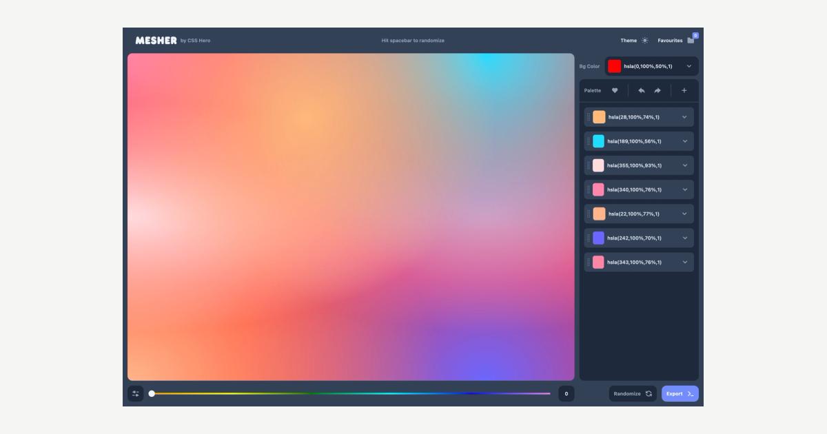 Mesher – CSS mesh gradient generator | Killer Portfolio