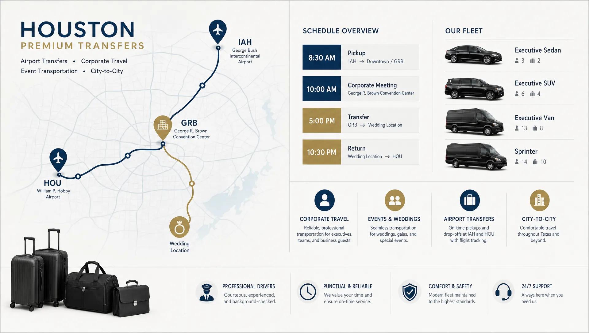 Houston Limo Service for Airport, Events, and Business Travel
