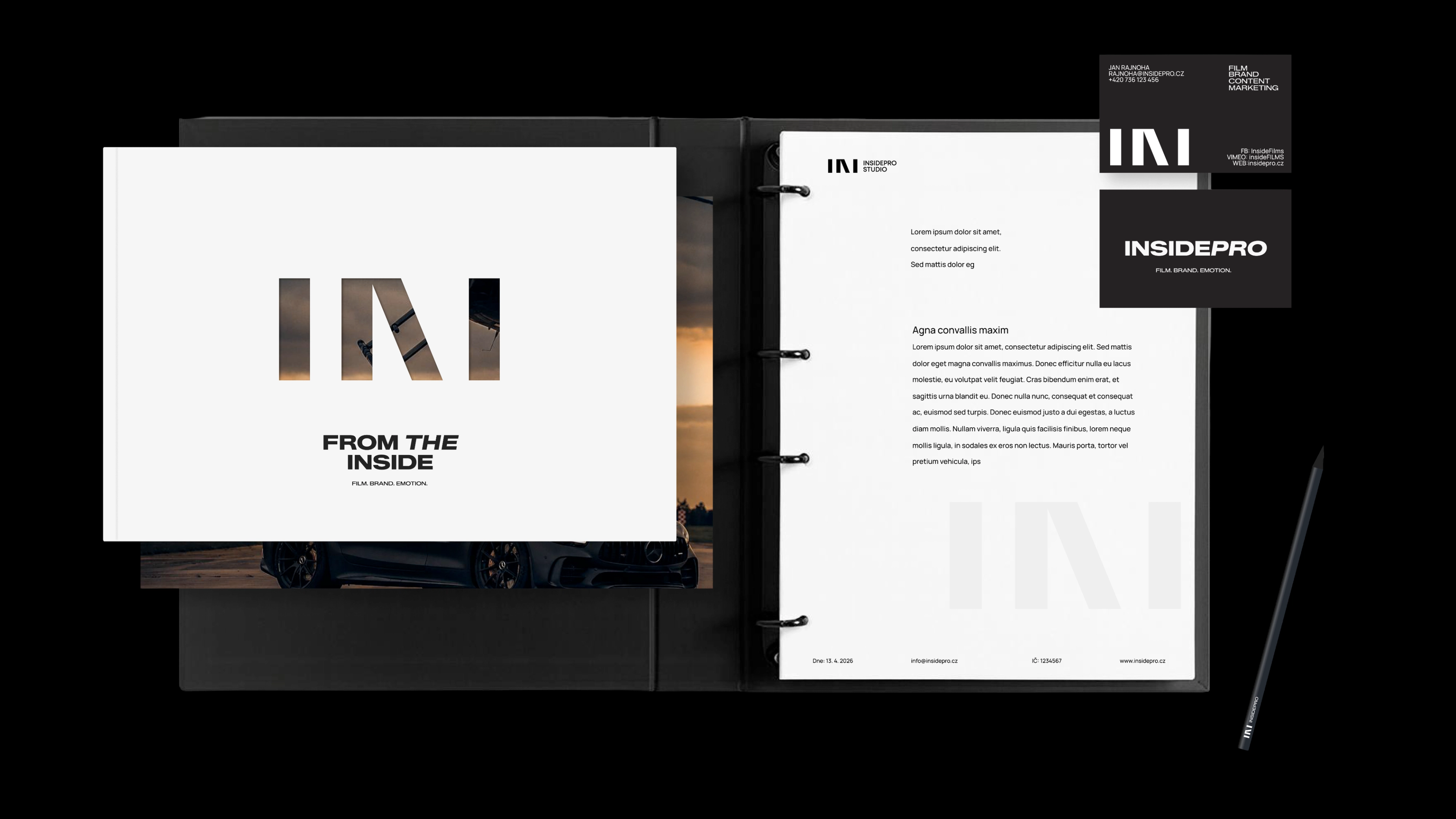 logo manual pro insidepro, vizitky, graficke prvky
