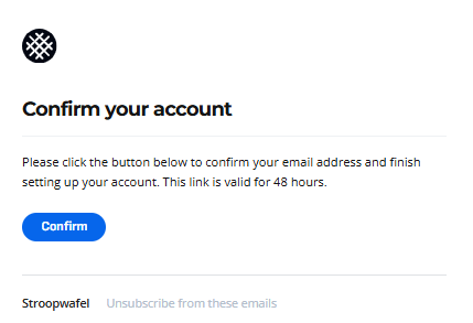 Confirm your account email template.