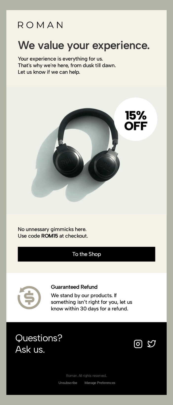 Abandoned Cart Discount Offer email template