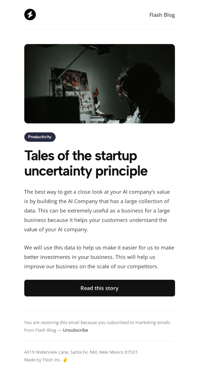 Editorial newsletter email template
