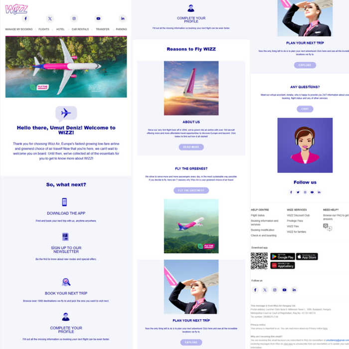 wizz onboarding email example.