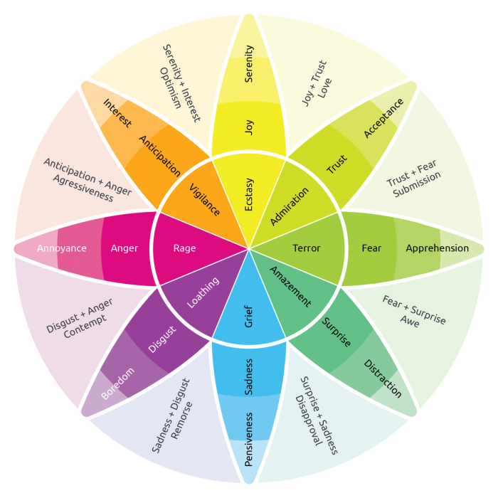 Wheel of Emotions by Plutchik.