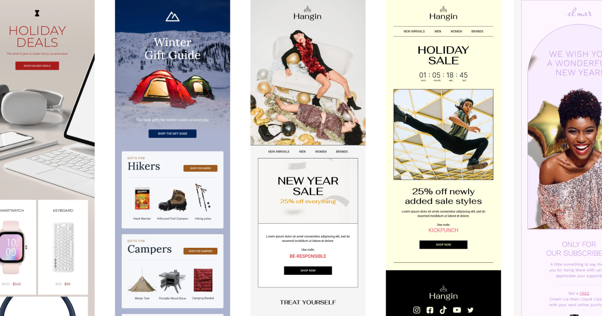 Free holiday email templates