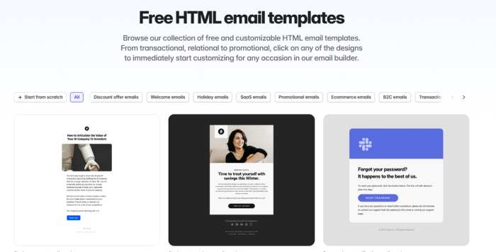 Free email templates.